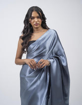 ETHNIC FUSION PLAIN SILK SAREE